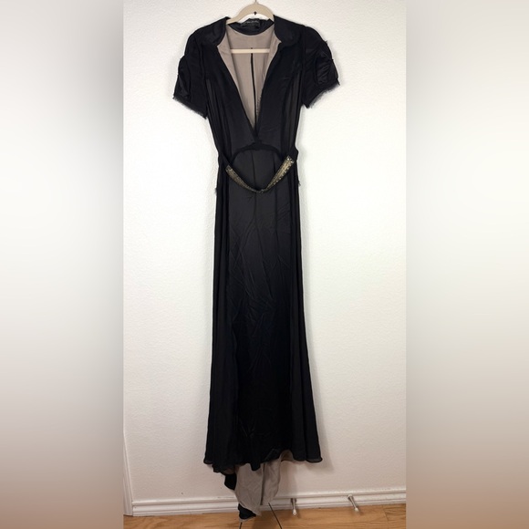 Monique Lhuillier Black and Cream Dress size 6 - Picture 3 of 12